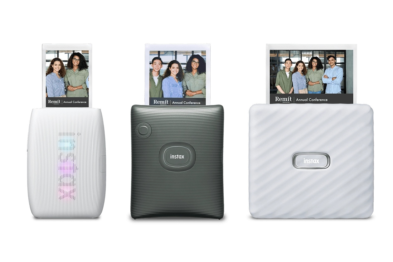 Instantly print branded photos
